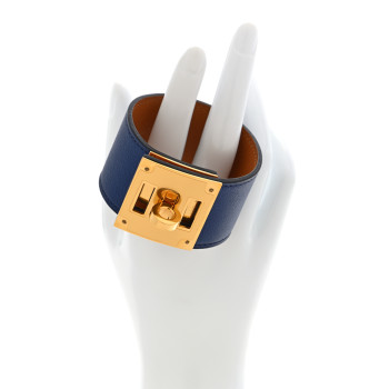 HERMES Swift Kelly Dog Bracelet Bleu Saphir