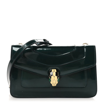 BULGARI Patent Serpenti Forever Crossbody Emerald