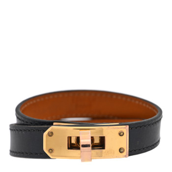 HERMES Box Kelly Double Tour Bracelet T3 Black
