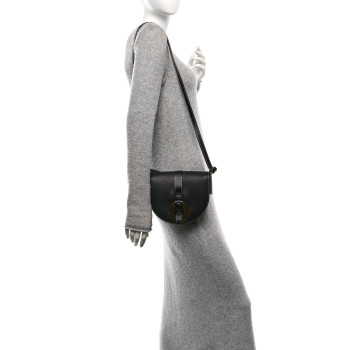 CHLOE Grained Calfskin Small Darryl Saddle Crossbody Bag Black