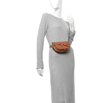 LOEWE Calfskin Mini Gate Belt Bag Tan