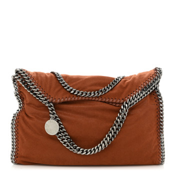 STELLA MCCARTNEY Shaggy Deer Falabella Fold Over Tote Brandy