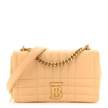 BURBERRY Lambskin Quilted Small Lola Bag Golden Sand