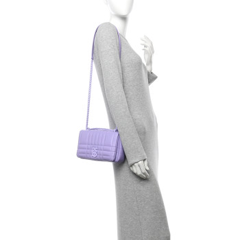 BURBERRY Lambskin Quilted Small Lola Bag Soft Violet