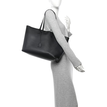 SAINT LAURENT Calfskin Large Shopping Tote Black