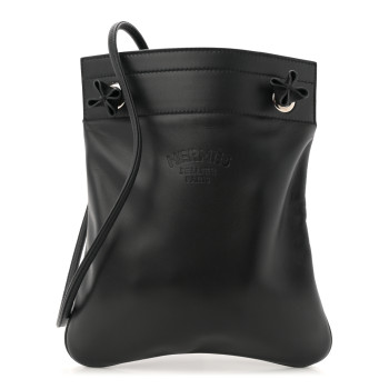 HERMES Milo Lambskin Swift Mini Aline Black