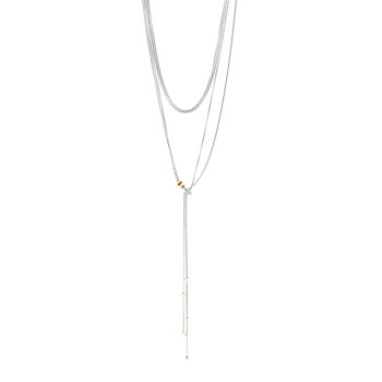 DAVID YURMAN Sterling Silver 18K Yellow Gold Diamond Petite Helena Y Necklace