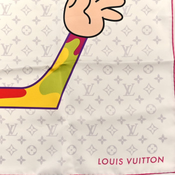 LOUIS VUITTON LV X TM Monogram Superflat Square 90 Scarf White