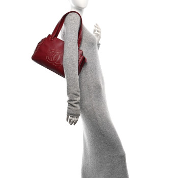 CHANEL Caviar CC Stitched Tote Red