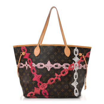 LOUIS VUITTON Monogram Bay Neverfull MM Rose Ballerine Poppy