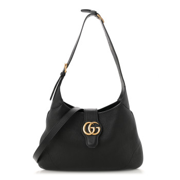GUCCI Goatskin Medium Aphrodite Shoulder Bag Black