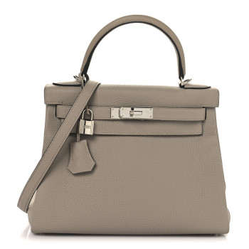 HERMES Togo Kelly Retourne 28 Gris Tourterelle