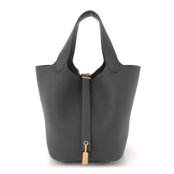 HERMES Taurillon Clemence Picotin Lock 18 PM Ardoise
