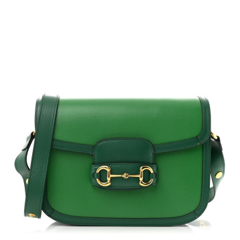 GUCCI Azalea Calfskin Horsebit 1955 Shoulder Bag New Shamarock Emerald