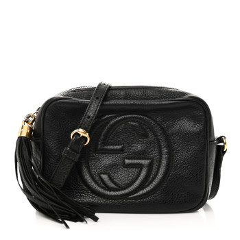 GUCCI Pebbled Calfskin Small Soho Disco Bag Black