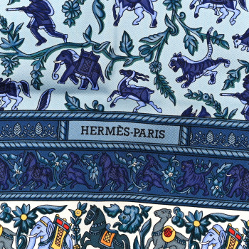 HERMES Silk Chasse en Inde Scarf 90