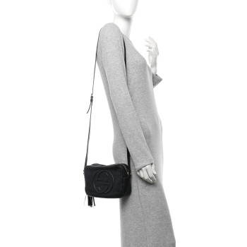 GUCCI Pebbled Calfskin Small Soho Disco Bag Black