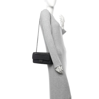 CHANEL Jersey Quilted 2.55 Reissue East West Flap Dark Grey