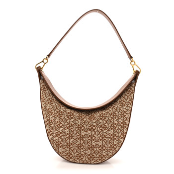 LOEWE Jacquard Anagram Calfskin Luna Bag Tan Pecan