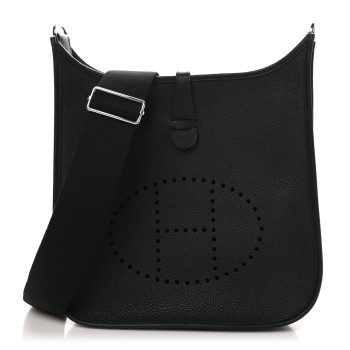 HERMES Taurillon Clemence EVELYNE III PM Black