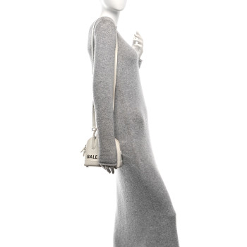 BALENCIAGA Grained Calfskin XXS Ville Top Handle Bag White Black