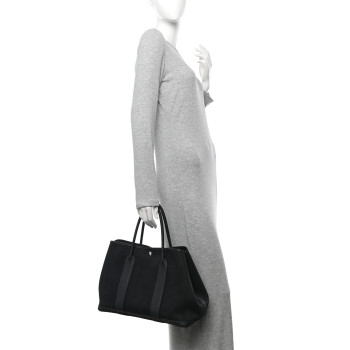 HERMES Toile Negonda Garden Party Tote 36 MM Black