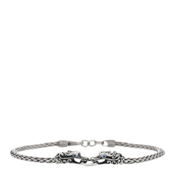 JOHN HARDY Sterling Silver Blue Sapphire Double Dragon Head Legends Naga Bracelet