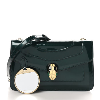BULGARI Patent Serpenti Forever Crossbody Emerald