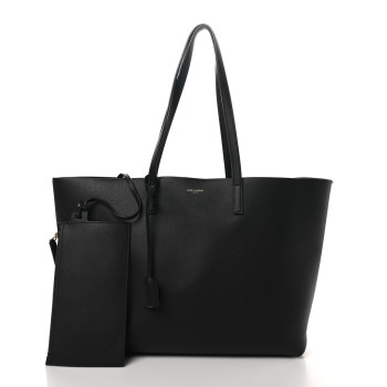 SAINT LAURENT Calfskin Large Shopping Tote Black