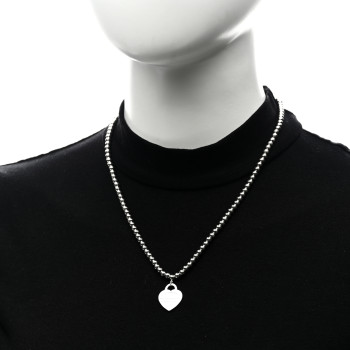 TIFFANY Sterling Silver Return to Tiffany Heart Tag Bead Necklace