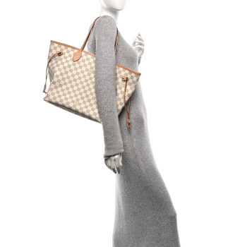 LOUIS VUITTON Damier Azur Neo Neverfull MM Rose Ballerine