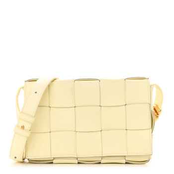 BOTTEGA VENETA Grained Calfskin Maxi Intrecciato Cassette Crossbody Bag Ice Cream