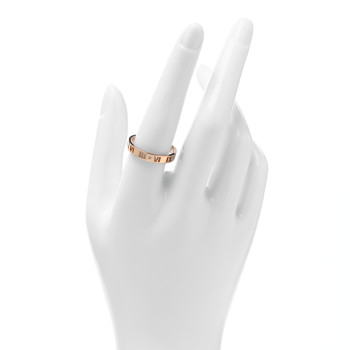 TIFFANY 18K Rose Gold Diamond Narrow Atlas Pierced Ring 59 8.75