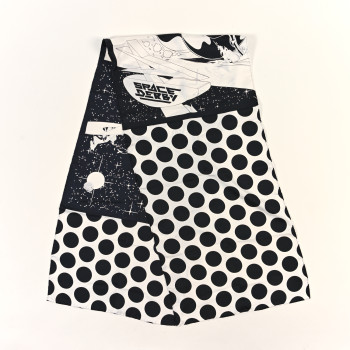 HERMES Silk Space Derby Muffler Black White
