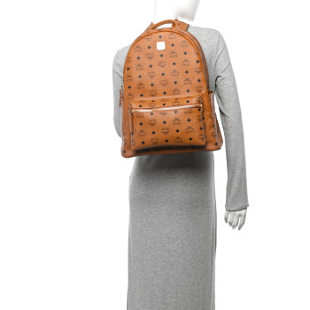 MCM Visetos Medium Stark Backpack Cognac