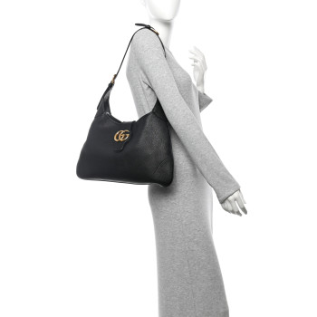 GUCCI Goatskin Medium Aphrodite Shoulder Bag Black