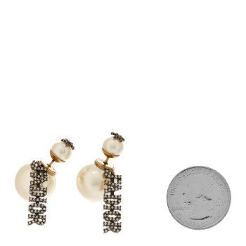 CHRISTIAN DIOR Pearl Crystal J'Adior Tribales Earrings Antique Gold