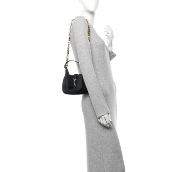GUCCI Patent Mini Jackie 1961 Crystal Hobo Black