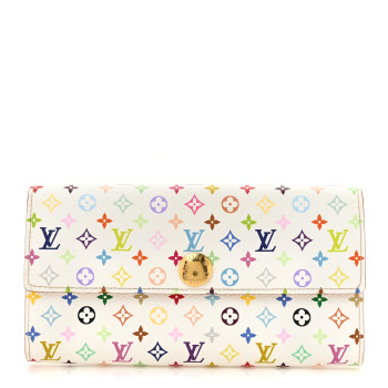 LOUIS VUITTON Monogram Multicolor Sarah Wallet White Citron