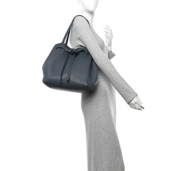 CELINE Soft Grained Calfskin Small Belt Cabas Phantom Slate