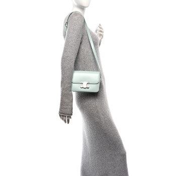 CELINE Shiny Calfskin Teen Triomphe Light Aqua