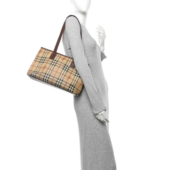 BURBERRY Haymarket Check Tote Brown