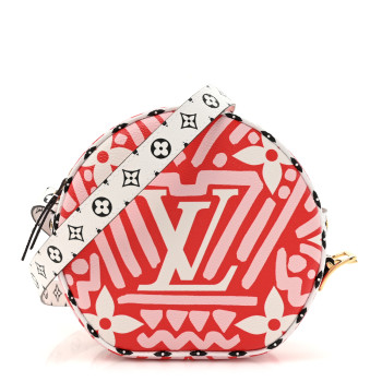 LOUIS VUITTON Monogram Giant Crafty Boite Chapeau Souple PM Rouge Rose Creme