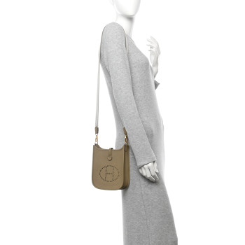 HERMES Taurillon Clemence Evelyne Sangle Cordage TPM Beige Marfa