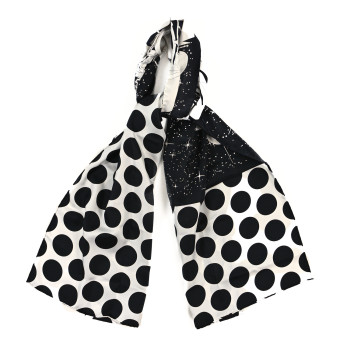 HERMES Silk Space Derby Muffler Black White