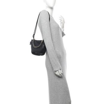 LOEWE Mellow Nappa Donut Chain Mini Flamenco Knot Clutch Black