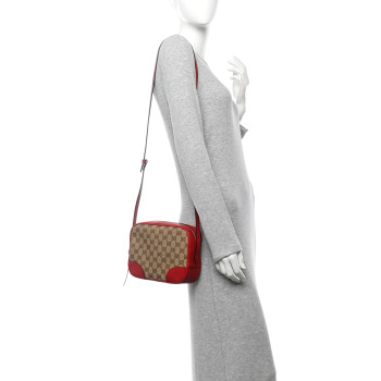 GUCCI Monogram Mini Bree Messenger Bag Red