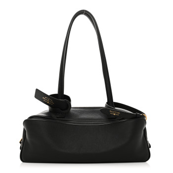 BALENCIAGA Grained Calfskin Small Carrie Bowling Bag Black