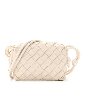 BOTTEGA VENETA Nappa Intrecciato Candy Loop Camera Bag White