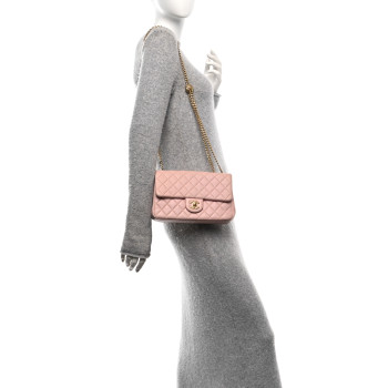 CHANEL Lambskin Quilted Small Sweet Camellia Flap Light Pink